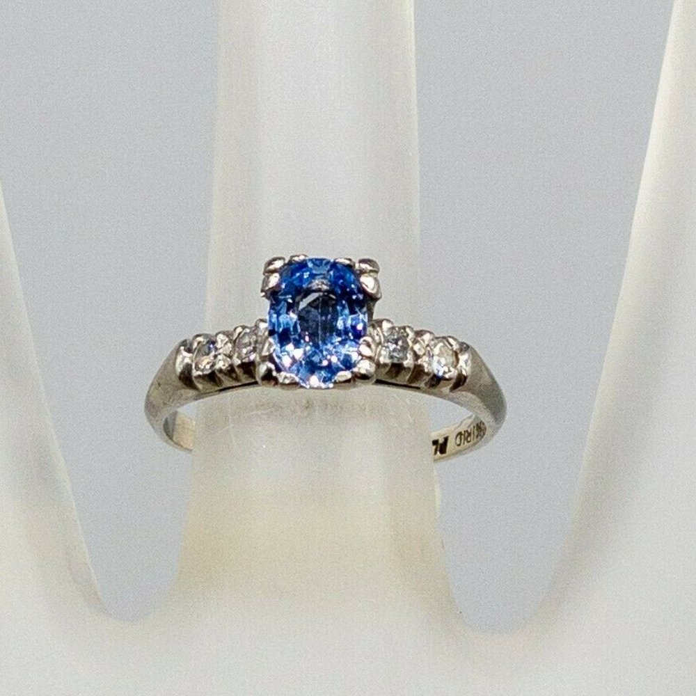 2CT NATURAL SAPPHIRE DIAMOND WEDDING RING - Picture 4 of 5